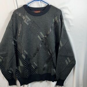 Oakton Limited Men's Leather Trimmed Oversized Sweater Size Tall 2XL